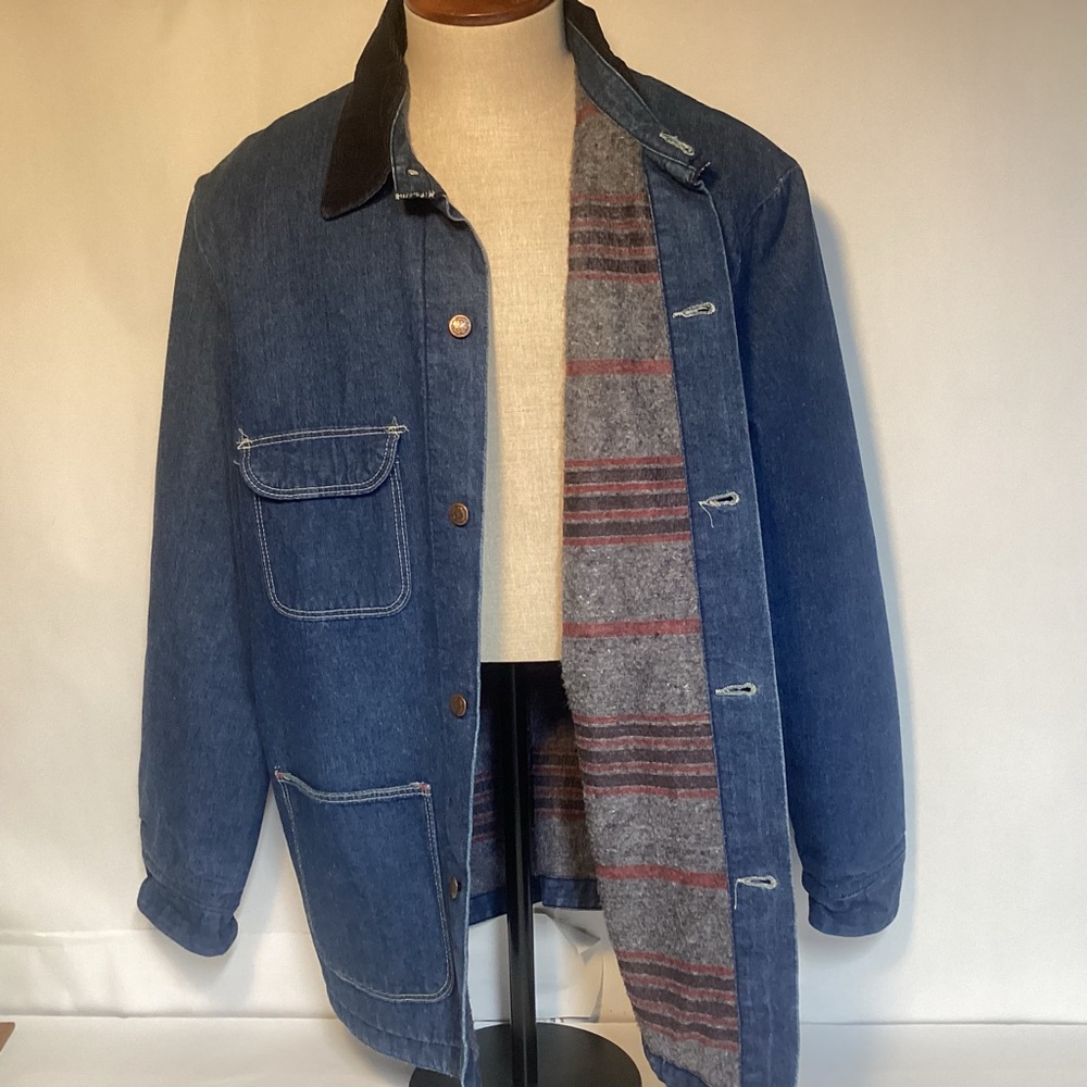 Vintage Big Ben By Wrangler Blanket lined Denim barn Utility Jacket mens 48 Long